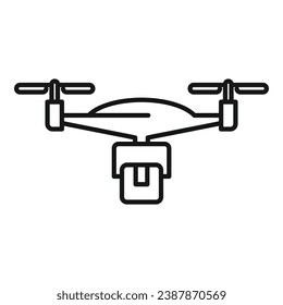 Parcel drone control icon flat vector. Map land view. Network reality