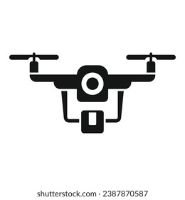 Icono de entrega de paquetes drone simple vector. Espía de cámara. Tecnología de control remoto