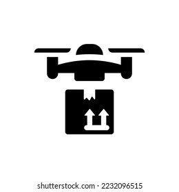 Parcel drone delivery icon (vector illustration)