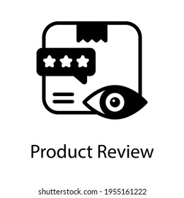 Parcel With Eye Showcasing Product Review Concept Icon