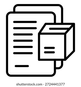 Parcel files icon outline vector. Delivery box. Package shipment