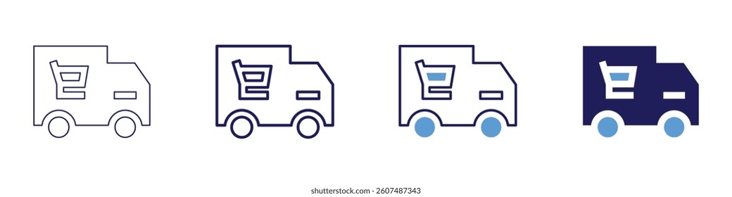 Parcel forwarding icon in 4 different styles. Thin Line, Line, Bold Line, Duotone. Duotone style. Editable stroke.
