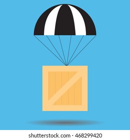 Parcel Free delivery in air. Vector illustration