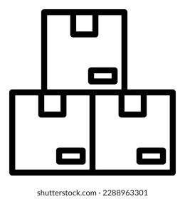 Parcel freight icon outline vector. Truck cargo. Container import