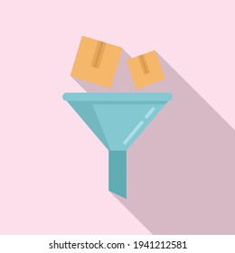 Parcel funnel icon. Flat illustration of Parcel funnel vector icon for web design
