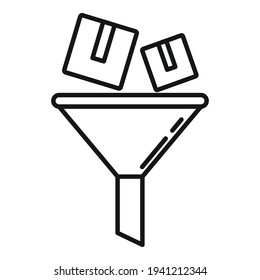 Parcel funnel icon. Outline Parcel funnel vector icon for web design isolated on white background