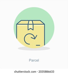 Concepto de icono de paquete o regalo