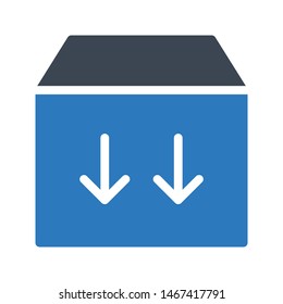 parcel glyph colour vector icon
