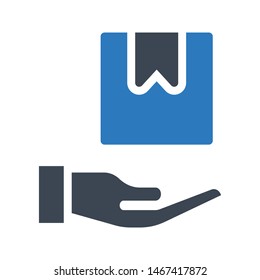 parcel glyph colour vector icon