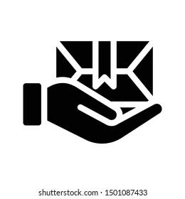 parcel glyph flat vectr icon