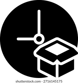 Vector de ilustración de icono de glifo de paquete