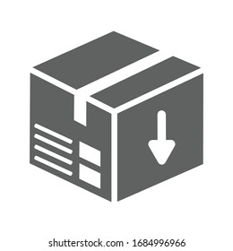 Parcel gray icon, box, carton, package design
