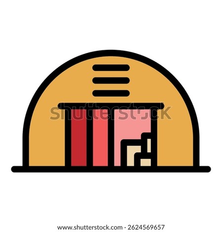 Parcel hangar icon. Outline parcel hangar vector icon color flat isolated