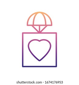 a parcel with a heart nolan icon. Simple thin line, outline vector of Drones icons for ui and ux, website or mobile application