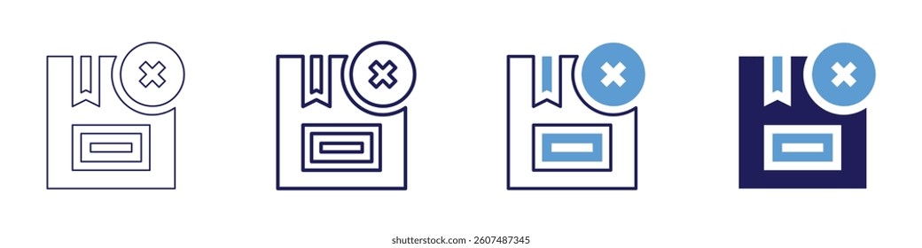 Parcel delivery​ icon in 4 different styles. Thin Line, Line, Bold Line, Duotone. Duotone style. Editable stroke.