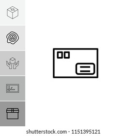 Parcel icon. collection of 6 parcel outline icons such as box, arrow up. editable parcel icons for web and mobile.