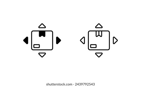 Parcel icon design with white background stock illustration