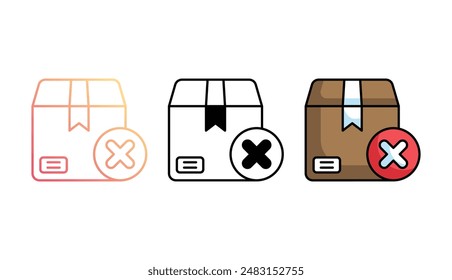 Diseño de icono de paquete con fondo blanco ilustración de stock