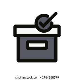 parcel icon with filled line style icon