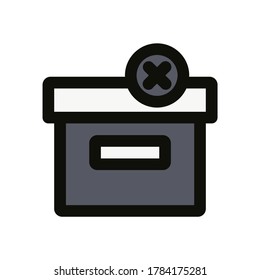 parcel icon with filled line style icon