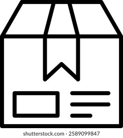 Parcel Icon Line Vector Illustration
