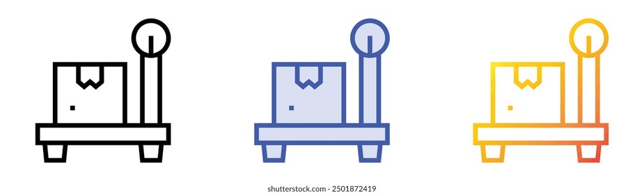parcel icon. Linear, Blue Fill and Gradient Style Design Isolated On White Background
