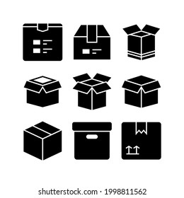 icono de paquete o logotipo símbolo de signo aislado ilustración vectorial - Colección de iconos vectoriales de estilo negro de alta calidad
