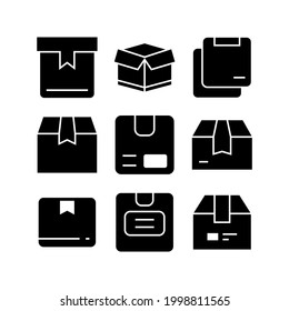 icono de paquete o logotipo símbolo de signo aislado ilustración vectorial - Colección de iconos vectoriales de estilo negro de alta calidad
