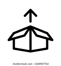 icono de paquete o logotipo símbolo de signo aislado ilustración vectorial - iconos vectoriales de estilo negro de alta calidad
