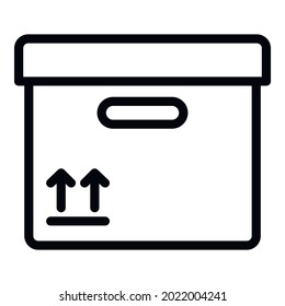 Parcel icon. Outline parcel vector icon for web design isolated on white background