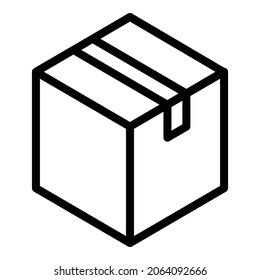 Parcel icon. Outline parcel vector icon for web design isolated on white background
