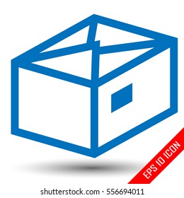 Parcel icon. Package logo. Isometric picture of simple parcel.