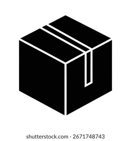 Parcel Icon Silhouette Vector Art Illustration