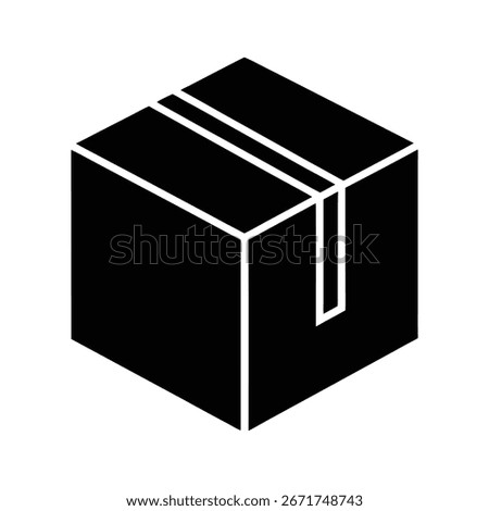 Parcel Icon Silhouette Vector Art Illustration