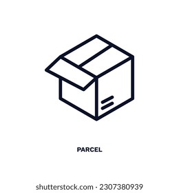 parcel icon. Thin line parcel icon from delivery and logistics collection. Outline vector isolated on white background. Editable parcel symbol can be used web and mobile