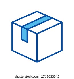 Iconos Del Paquete En Estilo Azul, Ilustración vectorial