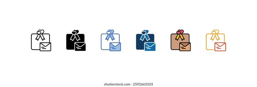 Parcel icons sets with different styles
