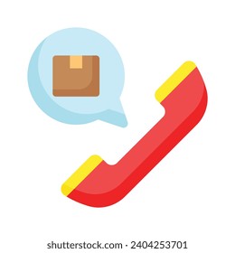 Parcela dentro de la burbuja de chat con receptor de llamadas, icono de concepto de línea de ayuda de mensajería