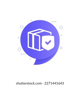 parcel insurance icon with a shield and a box