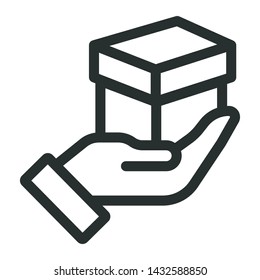 parcel insurance - minimal line web icon. simple vector illustration. concept for infographic, website or app.