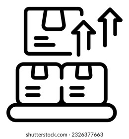 Parcel invoice icon outline vector. Inventory management. Digital control