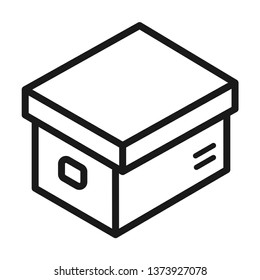 Parcel isomatic icon. Isometric line. Vector. Isolate on white background.