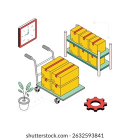 Parcel Lifting Isometric Style Illustration. EPS 10 FIle