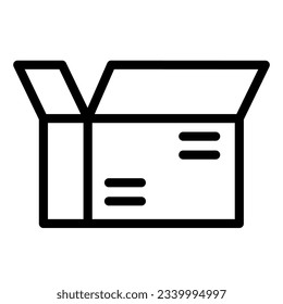 Parcel line icon, delivery service symbol, open box vector sign on white background, Parcel package icon in outline style for mobile concept and web design. Vector graphics