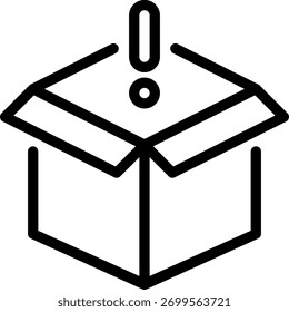 Vector de ilustración de icono de línea de paquete