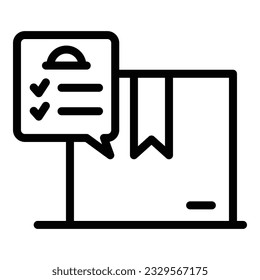 vector de contorno de icono de lista de parcelas. Objetivo de entrega. tarea de Office