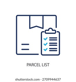 Lista de paquetes de iconos de línea delgada. Ilustración vectorial original.