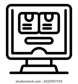 Parcel loading control icon outline vector. Fork barrel. Mover cargo