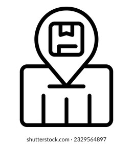 Parcel location icon outline vector. Delivery cargo. Export service