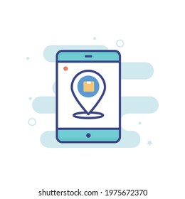 Parcel Location vector filled outline icon style illustration. EPS 10 File